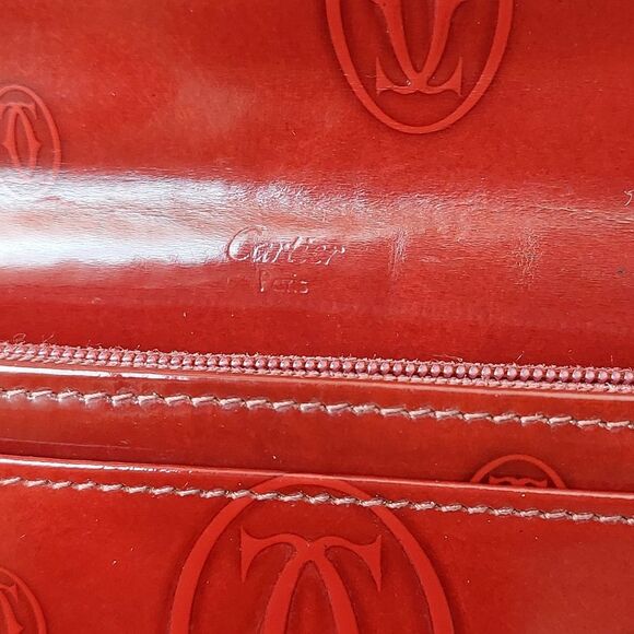 Cartier Happy Birthday Red Bordeaux Patent Leather Wallet - Picture 11 of 16